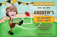 printable Aussie rules birthday invitations