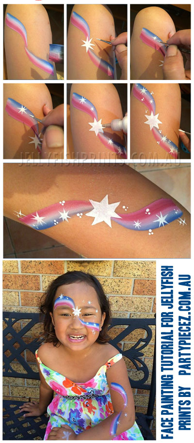 Face painting design of aussie flag can be painted on the arm as well.