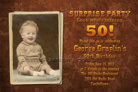 Single photo 50th birthday invitation