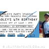 Blue and black invitation for rugby league party - like the sharks