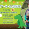 Printable Dinosaur birthday invitations for a Dinosaur themed Birthday Party celebration. Green invites.