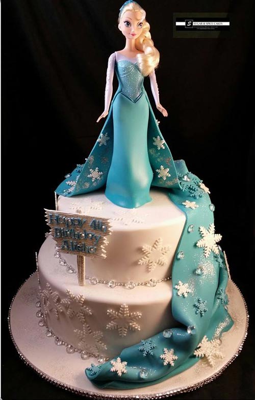 Elsa cake from the movie Frozen
