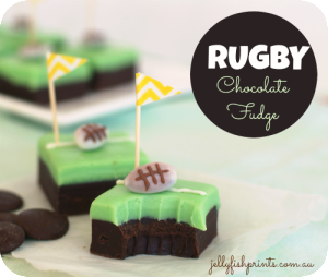 Recipe to make the most amazing rugby party chocolate fudge treats