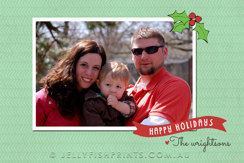 A printable Mistletoe Happy Holidays Card