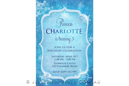 Party invitation for a frozen party
