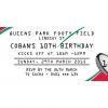 Red and Green coloured rugby league invitations