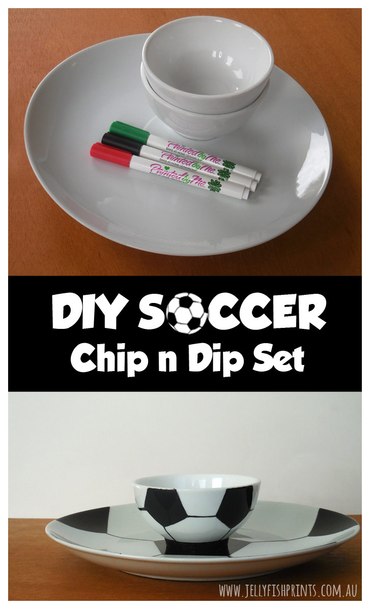 DIY chip n dip set for a soccer themed party.