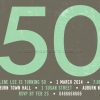 Party invitation for a 50th birthday celebration - mint green