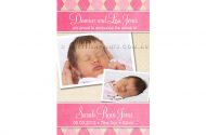 Pink baby girl birth announcements