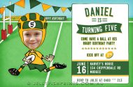Rugby party birthday invitations that you can print yourself