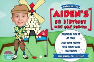 Printable golf party invitation design for a birthday party