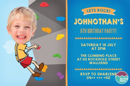 Printable Rock climbing party invitation