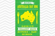 Green and gold Australia Day invitation